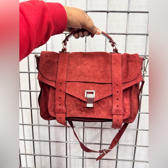 PROENZA SCHOULER Suede Medium PS1 Satchel‎ Midnight Plum - Picture 1 of 14
